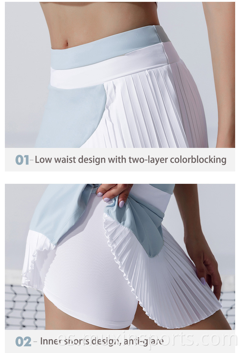 paneled pleated tennis skirt